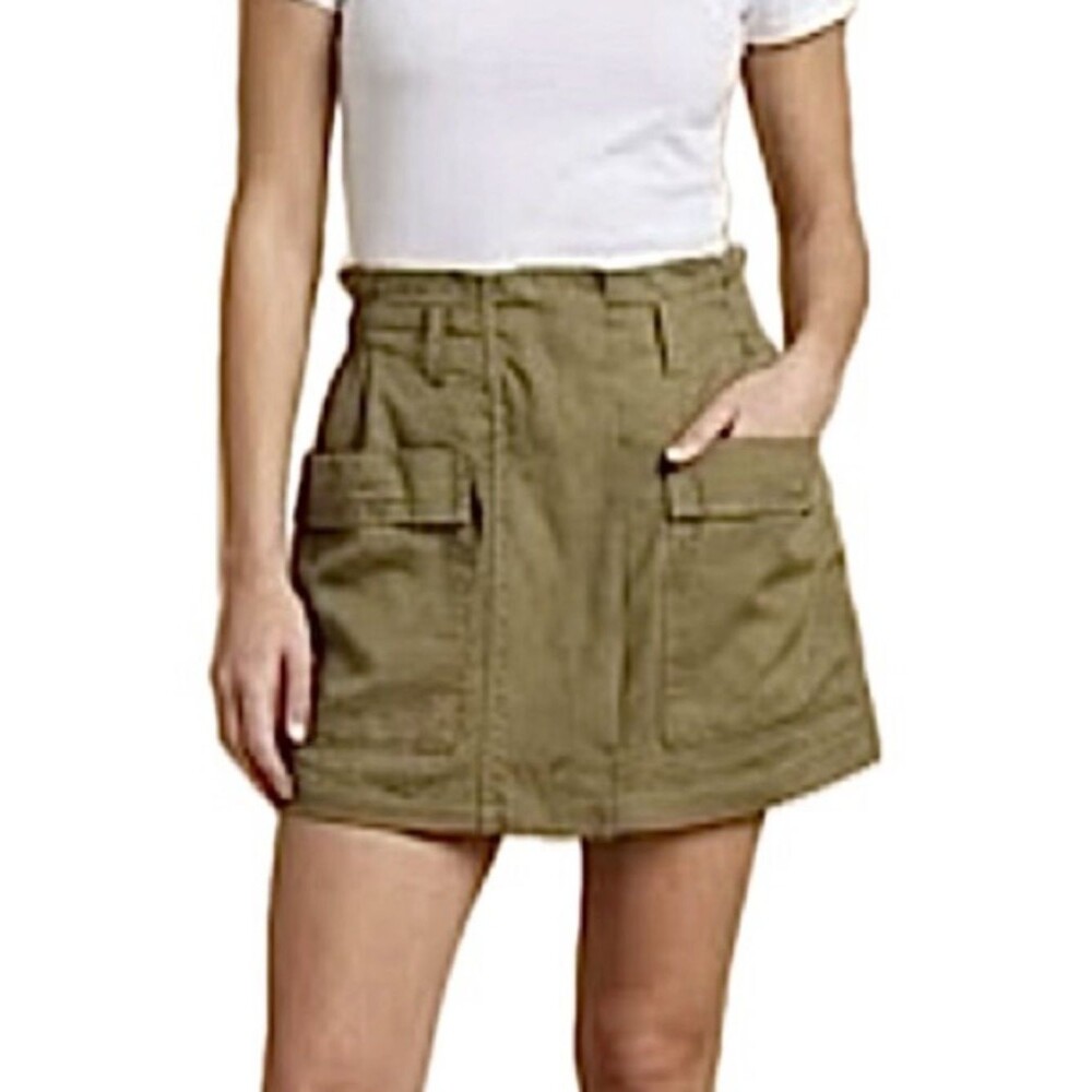 Walter Baker Utility Skort Womens Size XS Olive 100% Lyocell Cargo Pocket Front
